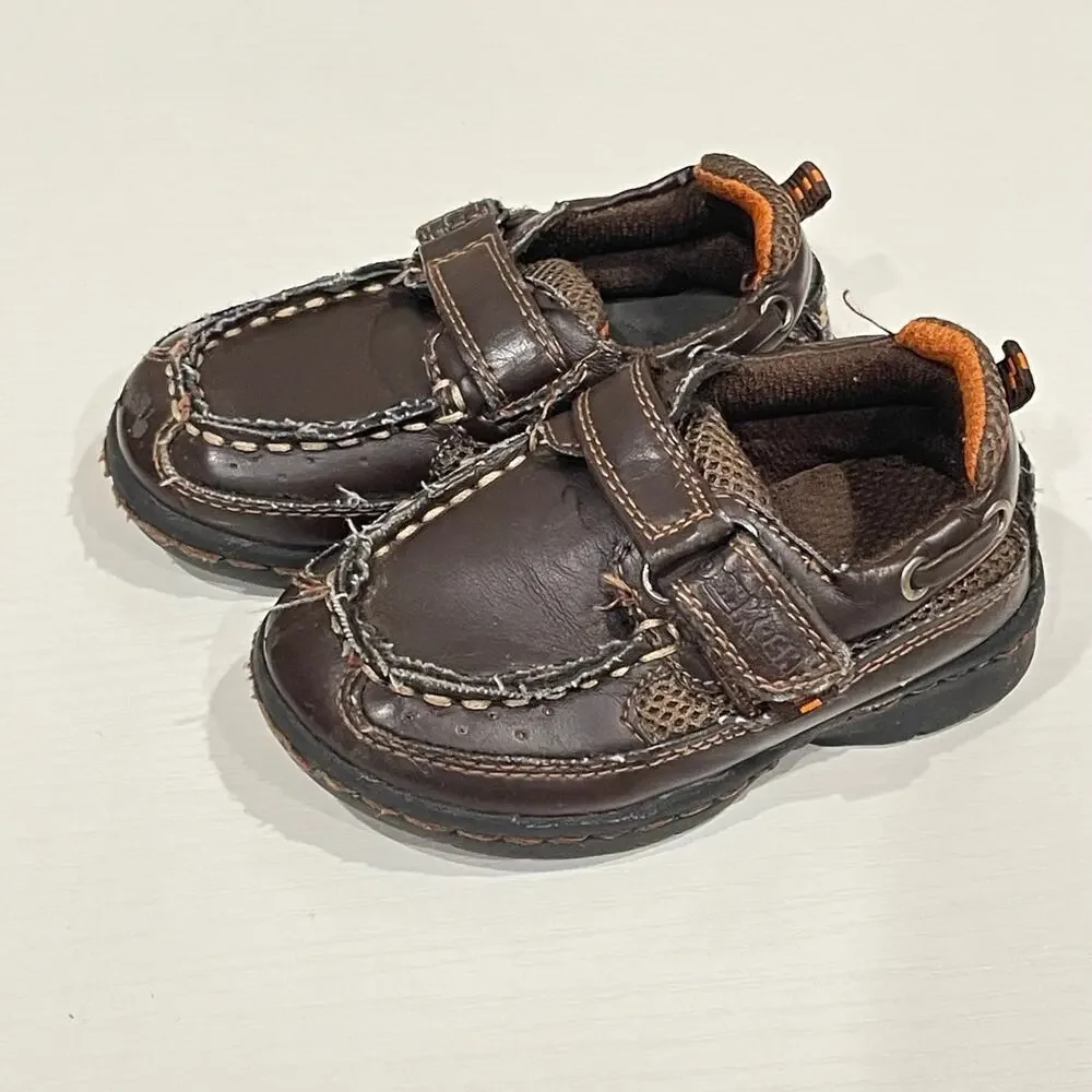 OSHKOSH BGOSH Kids Boys Brown Loafers Boat Shoes Dress Moccasins Size 5M